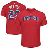 Dominican Republic Baseball 29 Adrian Beltre Majestic 2017 World Baseball Classic Name & Number T-Shirt Red,baseball caps,new era cap wholesale,wholesale hats